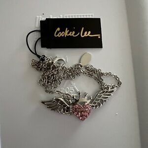 Pink Winged Heart Necklace